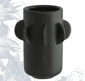 Black geometric-shaped pot