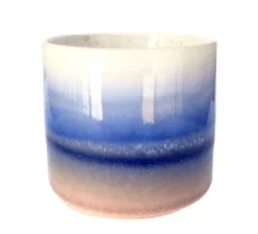 Blue and white gradient tumbler — Gradient blue and white round ceramic planter with matte finish | Plan My Wedding Africa
