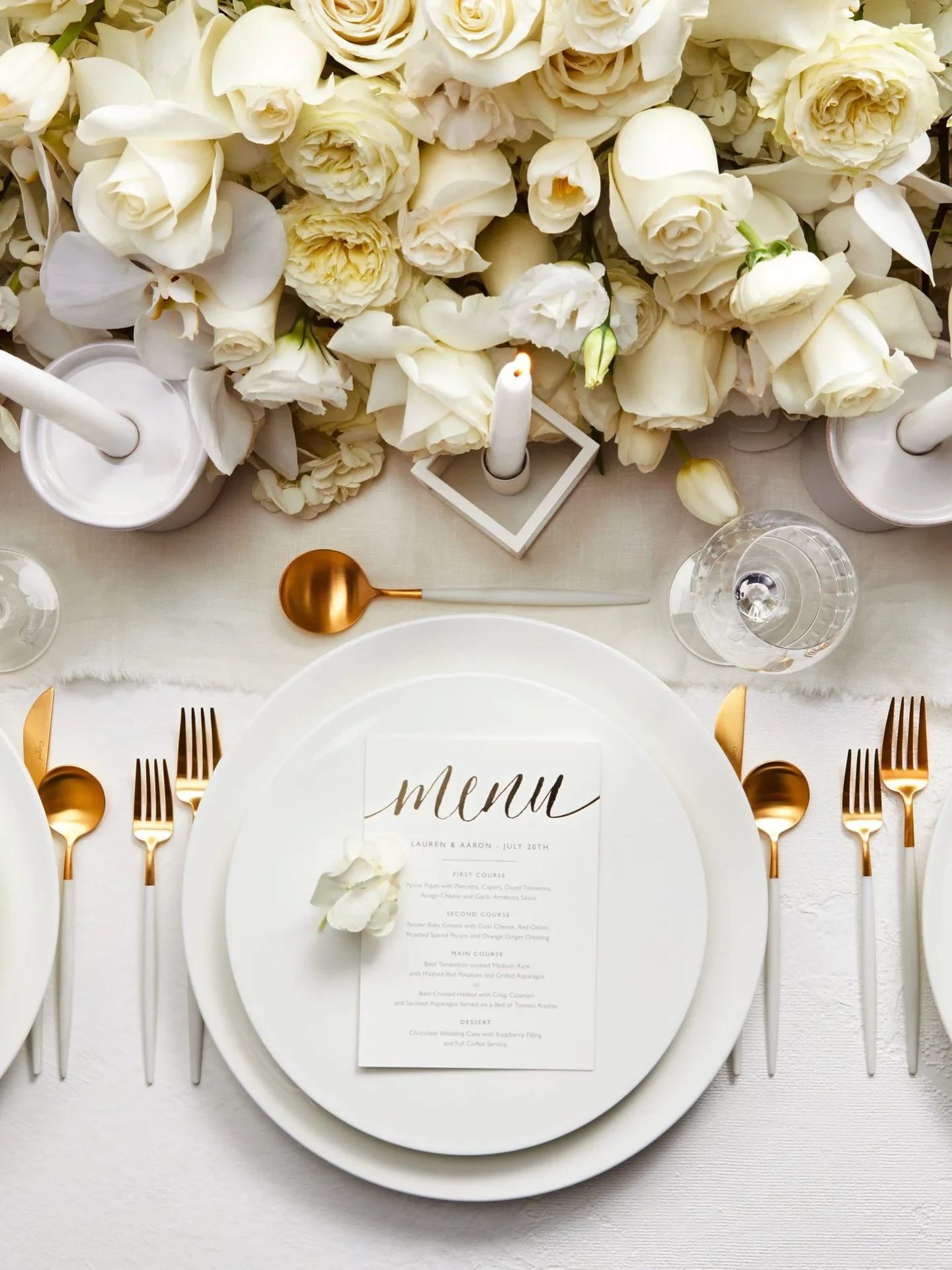 Gold & White Cutlery