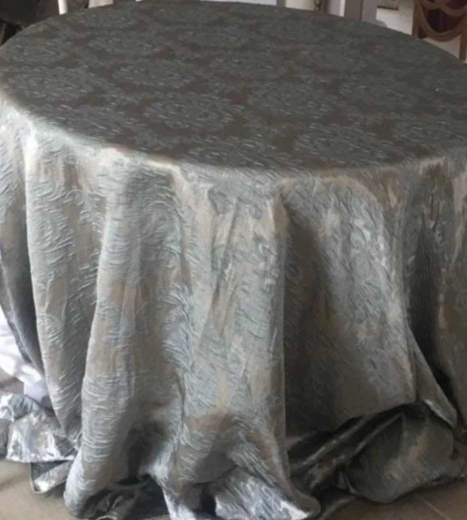 Green Silver Patterned Table Cloths