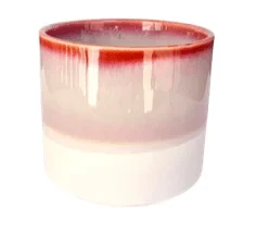 Red and cream gradient tumbler — Glossy ceramic planter with white and red ombre effect | Plan My Wedding Africa