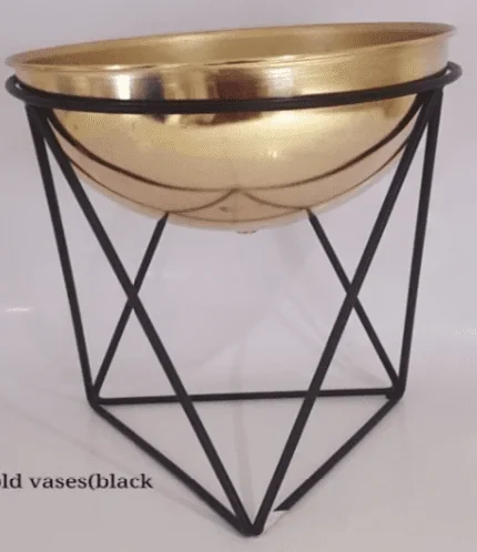 Rosegold Vase with Black Stand
