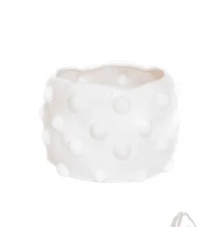 White irregular bowl — White bubble-textured ceramic vase with organic form | Plan My Wedding Africa